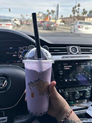 Boba Taro Milk Tea ,blend,with boba