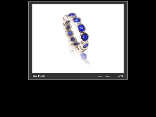 White Gold Ring Eternity Ring with Ceylon Sapphire.