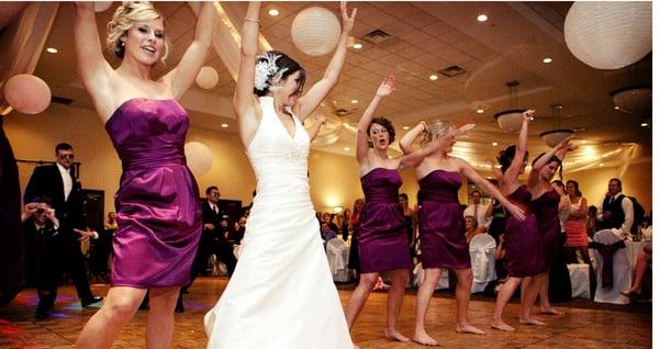 Wedding services including DJ, lighting, sound, monogram, photo booth.