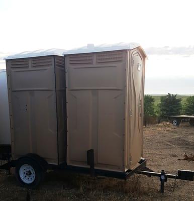 Double restroom trailer