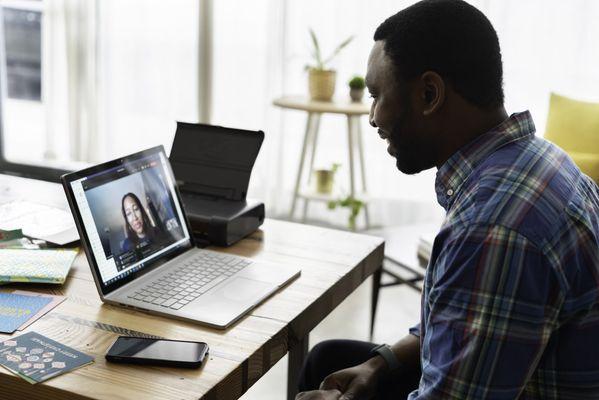 A patient attending a virtual appointment.