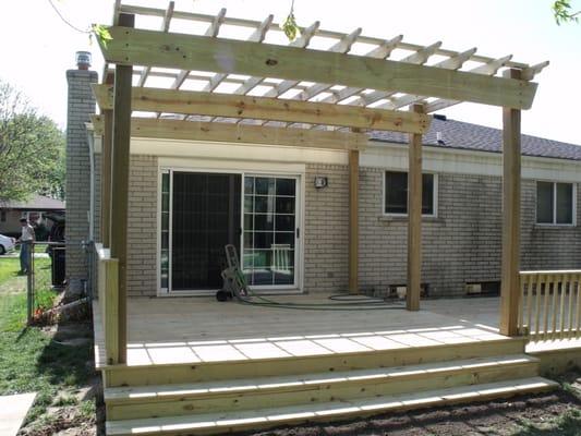 Treated Pine Deck With Pergola.