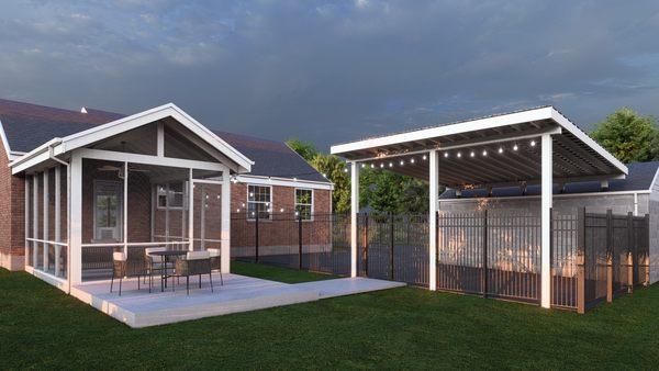 Screen porch and carport