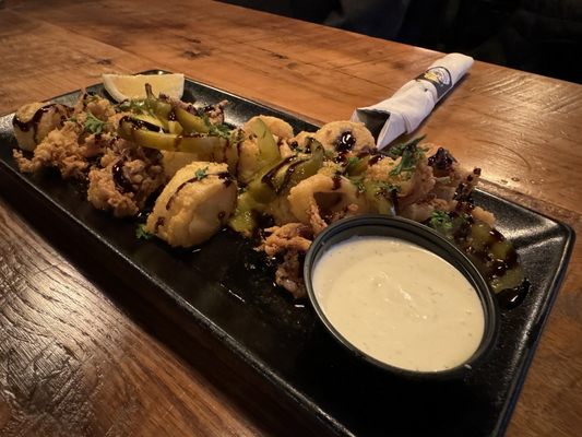 Crispy calamari appetizer