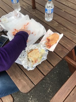 Steak sandwich and a gyro