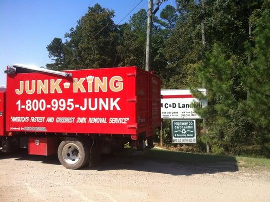 Junk King hauling construction debris to the C&D Landfill