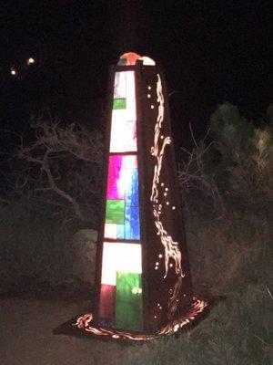 Pieces of art add to the beauty of the desert and "glow" for all to see.