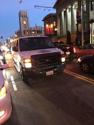 Insane and crazy driver that switch lane, almost ran me over in plain traffic on 5th street in the busiest part of the city.