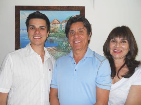 Dr. Josue Robles DDS, Dr. Mario Robles DDS, and Maria del Rocio Robles (left to right)