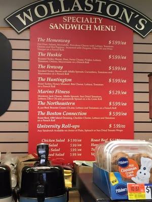 Sandwich Menu