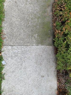 We pressure wash the sidewalk this is the Before and after results