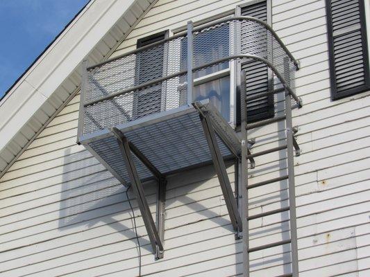 aluminium  fire escape repair and reinforce by code     Weir St Taunton MA 02780