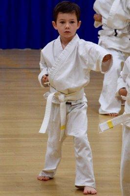 Advanced 10th gup at the belt test, earning his 9th gup belt.