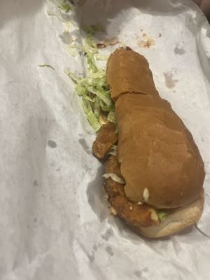 Giant chicken grinder with lettuce