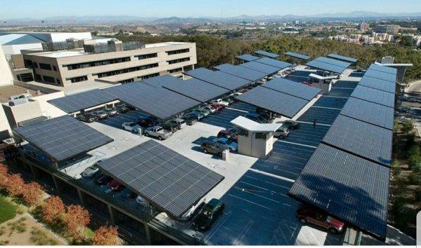 Solar on parking garage top