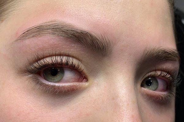 Lash lift/tint and brow shaping/tinting