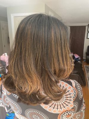 Balayage and haircut