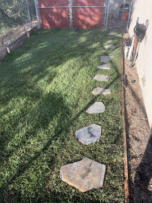 Sod and flagstone!