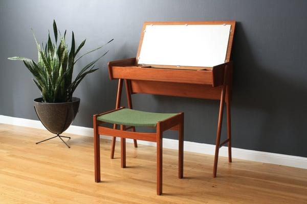 Mid-Century Vanity and Stool