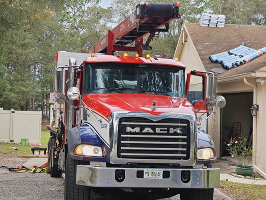 Everything is loaded onto roof.