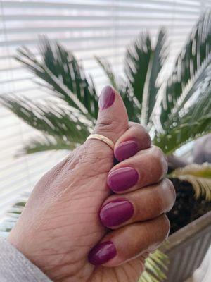 My nails in a deep purple