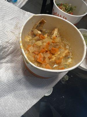 How much soup was left.