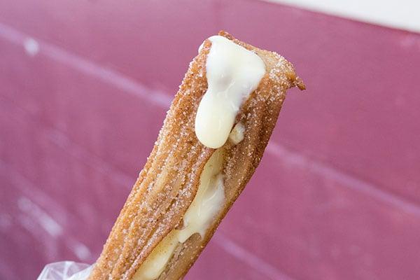 churro, with vanilla filling.  $1.50.  They are constantly making fresh churros.