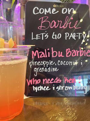 Malibu Barbie - such cute themed drinks.