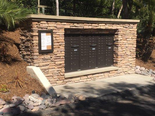 Remodeled from old mailboxes to new 4C mailboxes.