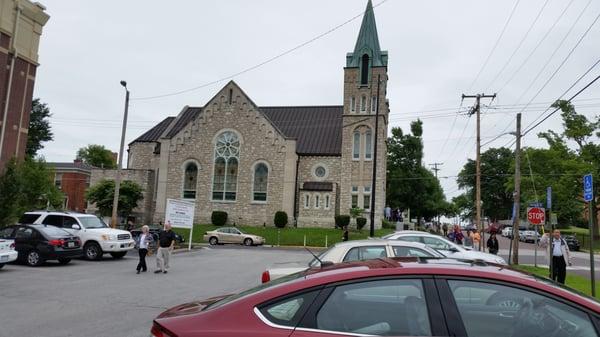 View of church from the parking lot.