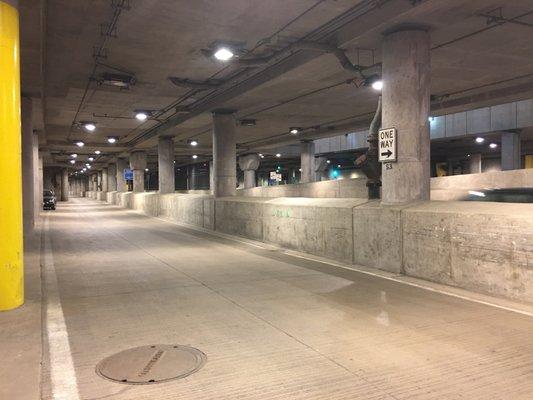 This is the way out the parking lot, not sure if there is another exit but this is the one I came out of. lower Wacker Dr