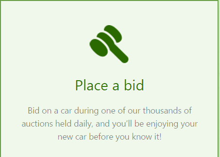 Bid & win vehicle in an auction