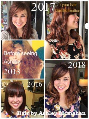 From unruly hair to feeling like a queen. This is my 5 year hair transformation. Ashley seriously changed my hair game.