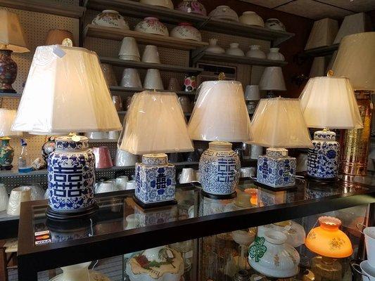 Custom Blue & White Porcelain Lamps