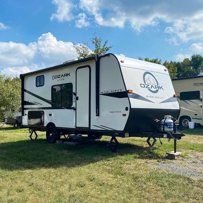 RV rental unit, authentic campground experience