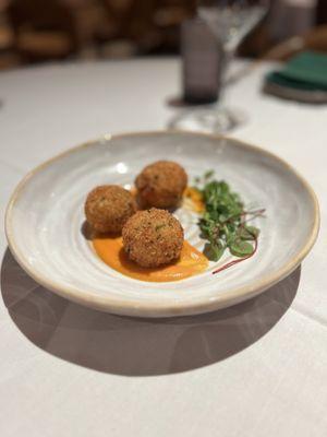 Home made Arancini , Stuffed with Spinach and Mozzarella