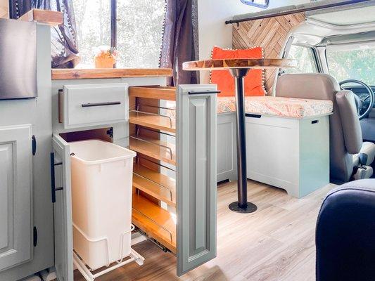 Shasta RV Storage and Kitchen Nook