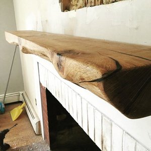 Reclaimed White Oak Mantle.