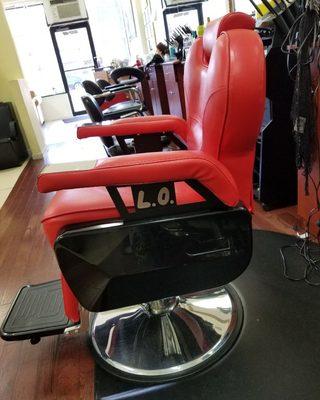 Being a female barber is super excited but to have my chair customized  put a smile on my face