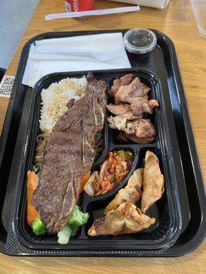 My friend's shortrib and chicken bento