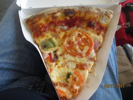 vegetable pizza slice