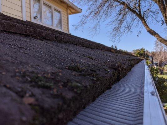 Gutter guards (EasyOn, Costco) as installed by Sacramento Storm.