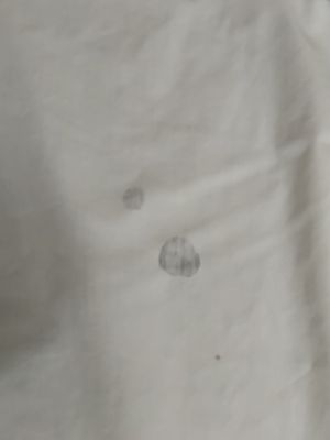 Unidentified stain on sheet