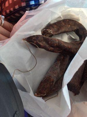 Dried sausage $7 a link I wasn't keen tasted a little spoiled