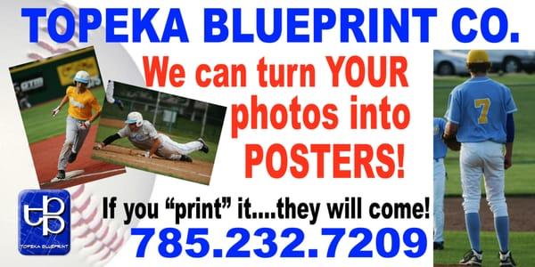 Photo Enlargements, Renderings, Sponsorship Signs, Maps and more can be printed using our large format color plotters...