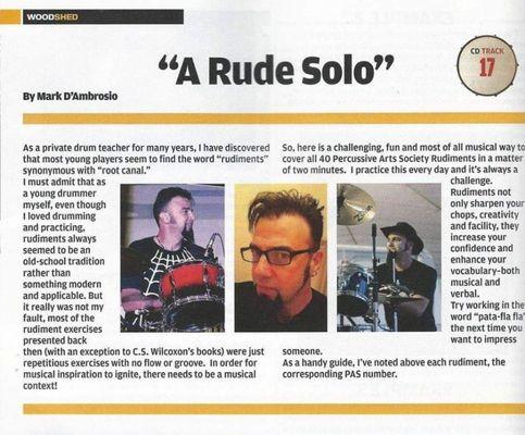 Article published in Drumhead Magazine.