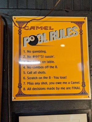 Pool rules