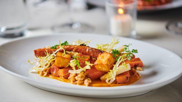 harred carrot salad with Moroccan spices