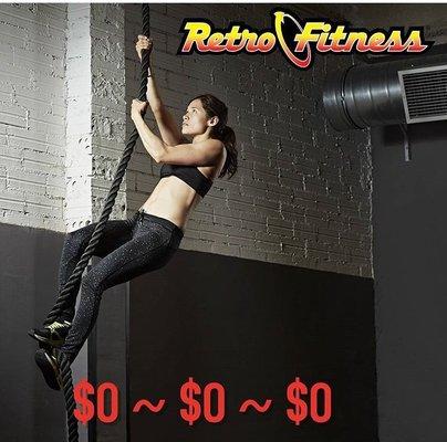 Sign up for Retro Fitness of Clark this August for $0 down! That's right! $0 enrollment fee, $0 processing and $0 first month! Go Retro!