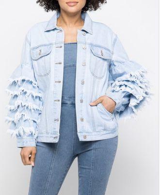 Ruffle Blue Jean Jacket